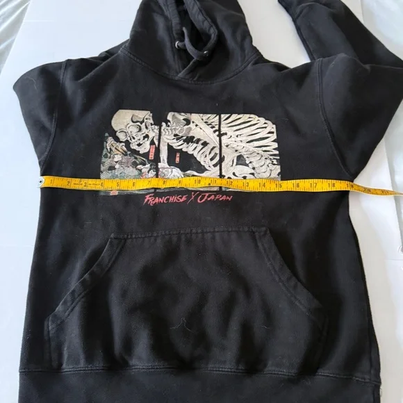 New Franchise LA FRANCHISE X JAPAN Fishman w Skeleton Hoodie Black USA Made Sz S - Picture 5 of 6